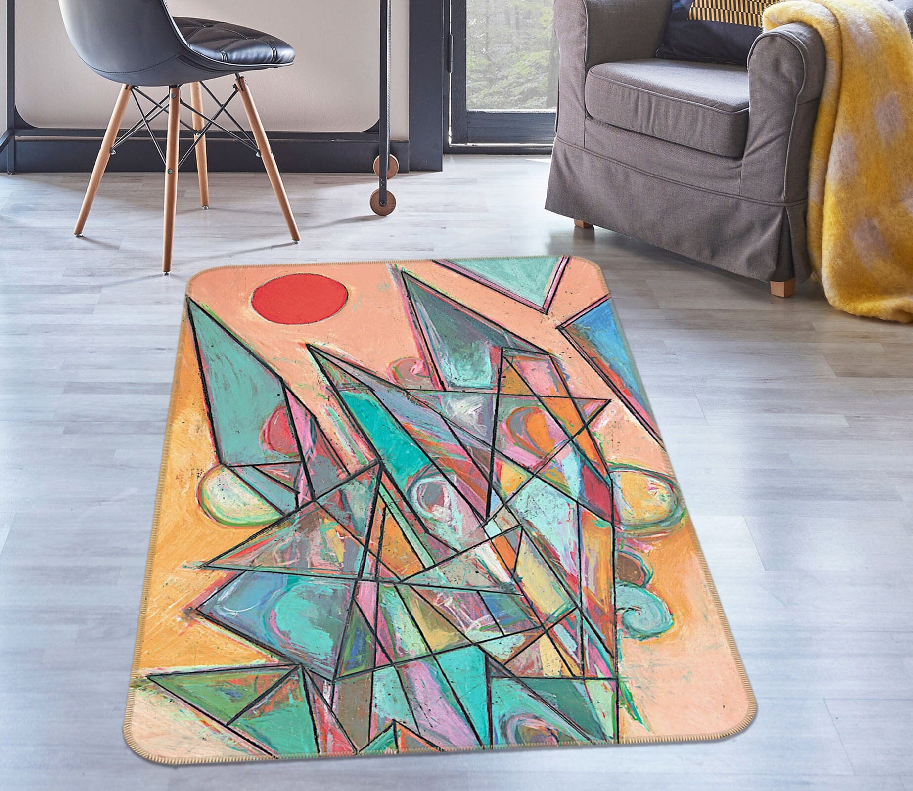 3D Color Origami 1026 Allan P. Friedlander Rug Non Slip Rug Mat Mat AJ Creativity Home 