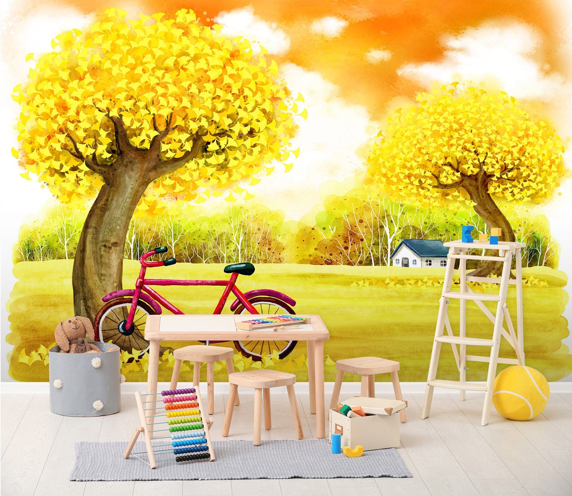 3D Cartoon Bicycle 036 Wall Murals Wallpaper AJ Wallpaper 2 