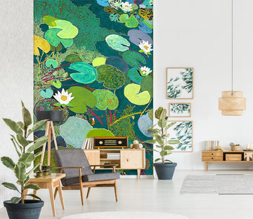 3D Green Lotus Leaf 265 Allan P. Friedlander Wall Mural Wall Murals Wallpaper AJ Wallpaper 2 