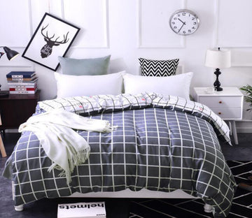 3D Black And White Grid 4153 Bed Pillowcases Quilt