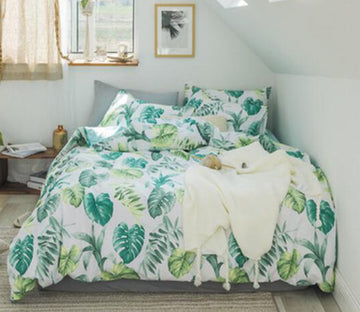 3D Banana Leaf 20229 Bed Pillowcases Quilt