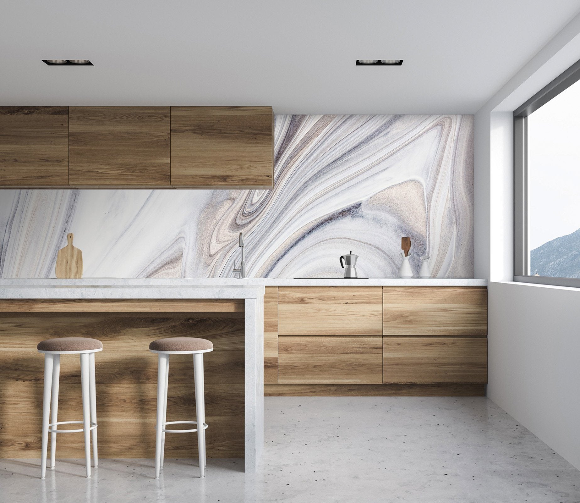 3D White River 090 Marble Tile Texture Wallpaper AJ Wallpaper 2 