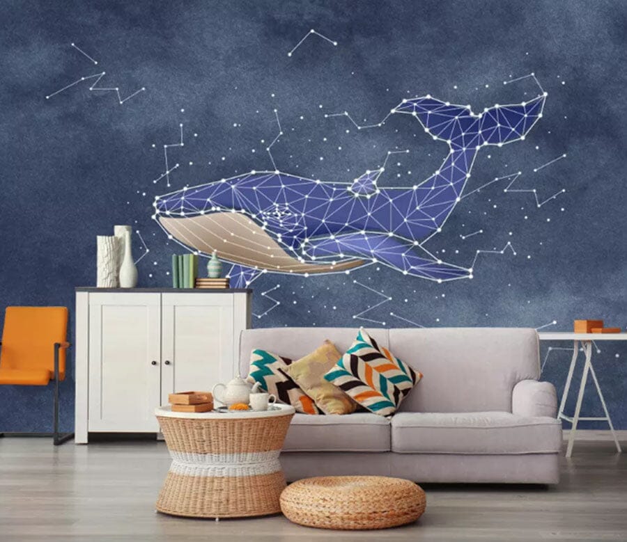 3D Blue Whale 2123 Wall Murals Wallpaper AJ Wallpaper 2 