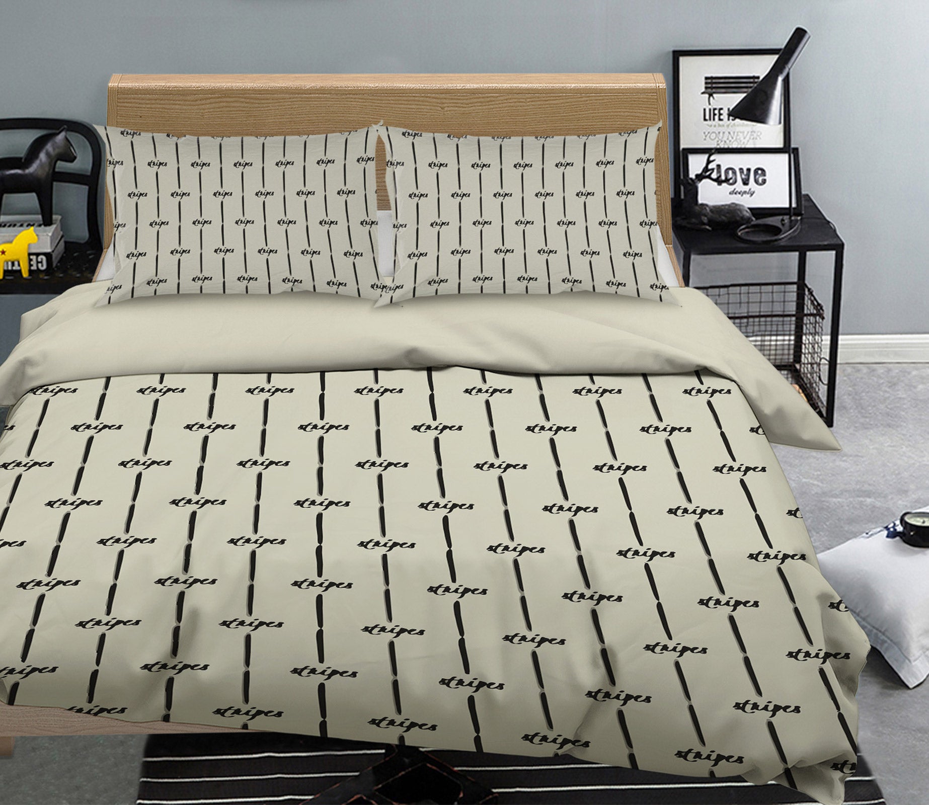 3D Stripe Pattern 109118 Kashmira Jayaprakash Bedding Bed Pillowcases Quilt