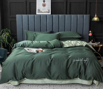 3D Dark Green 15213 Bed Pillowcases Quilt