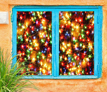 3D Colorful Lights 43079 Christmas Window Film Print Sticker Cling Stained Glass Xmas