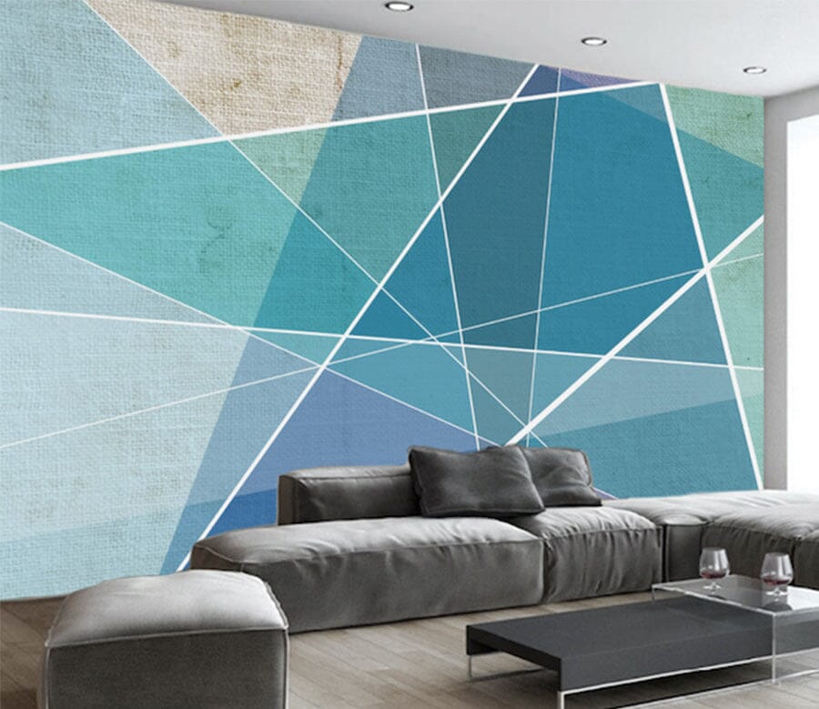 3D Blue Triangle WG230 Wall Murals Wallpaper AJ Wallpaper 2 