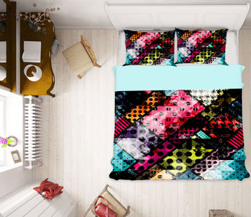 3D Square Color 13201 Bed Pillowcases Quilt