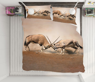 3D Antelope 21025 Bed Pillowcases Quilt