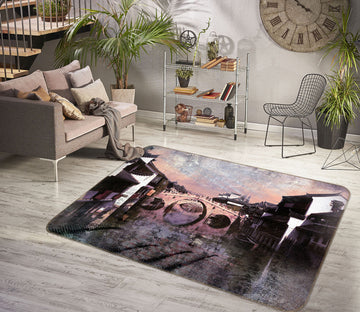 3D Bridge Houses 32002 Non Slip Rug Mat