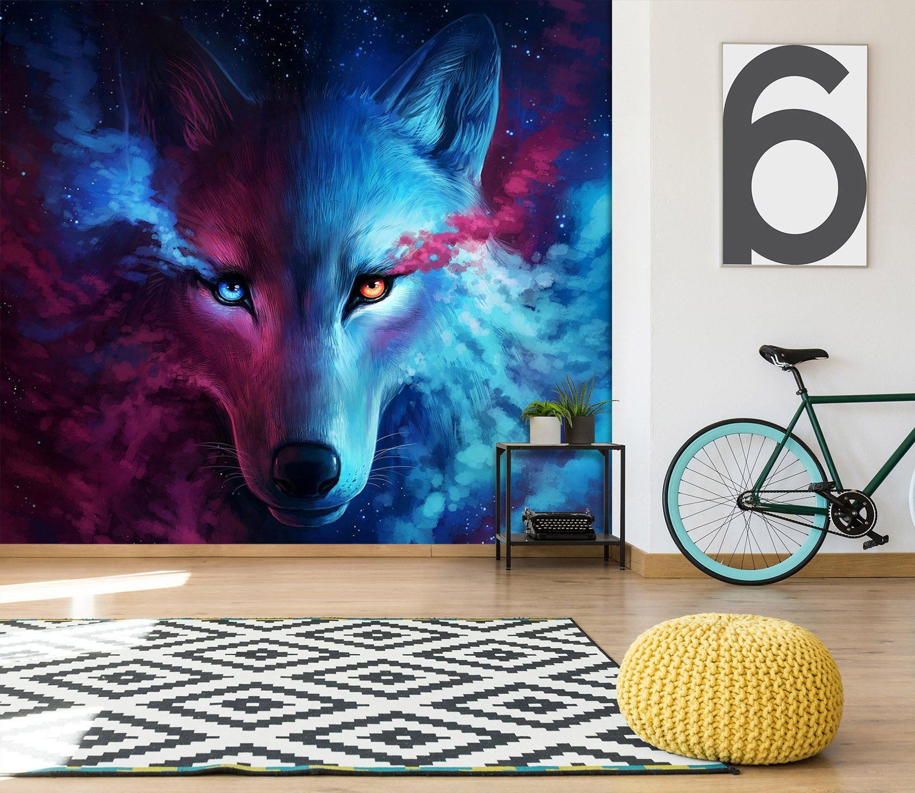 3D Blue Wolf 062 Wall Murals Wallpaper AJ Wallpaper 2 