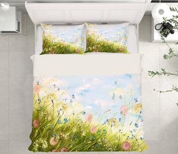 3D Grass Wildflowers 505 Skromova Marina Bedding Bed Pillowcases Quilt