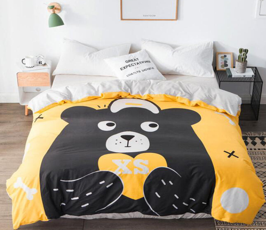 3D Black Bear 3022 Bed Pillowcases Quilt