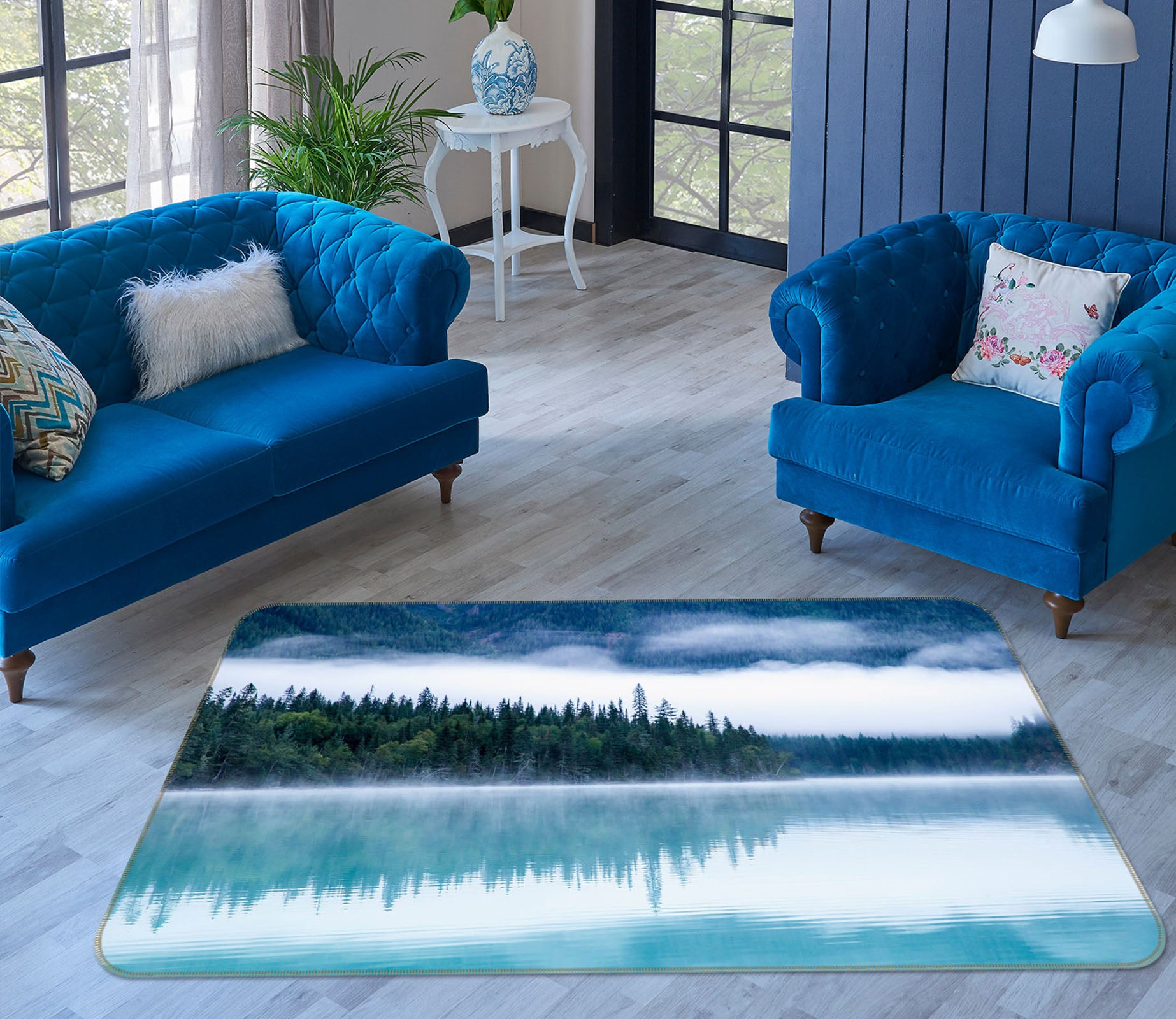 3D Tree Lake 35170 Non Slip Rug Mat