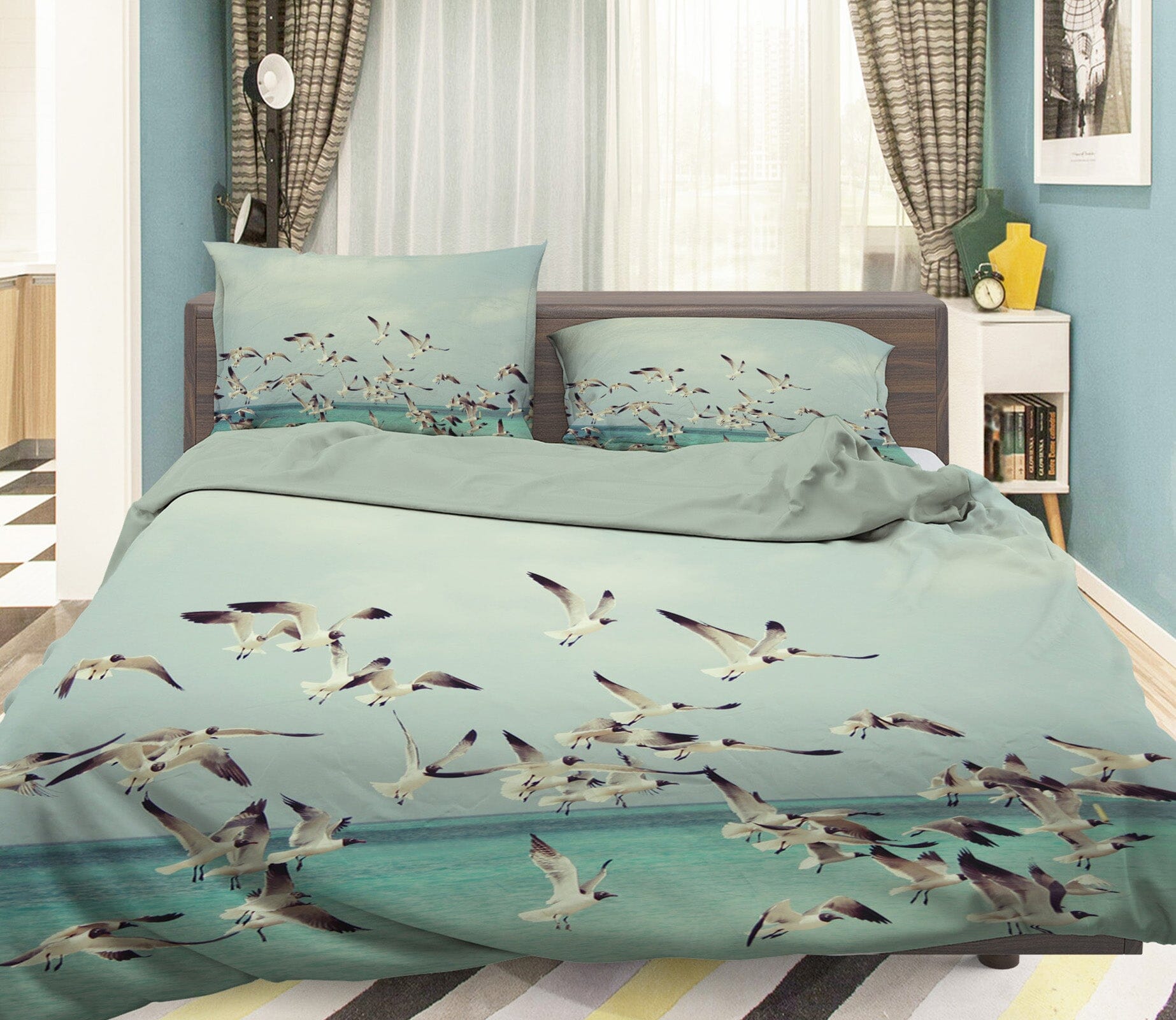 3D Seabird 1940 Bed Pillowcases Quilt Quiet Covers AJ Creativity Home 