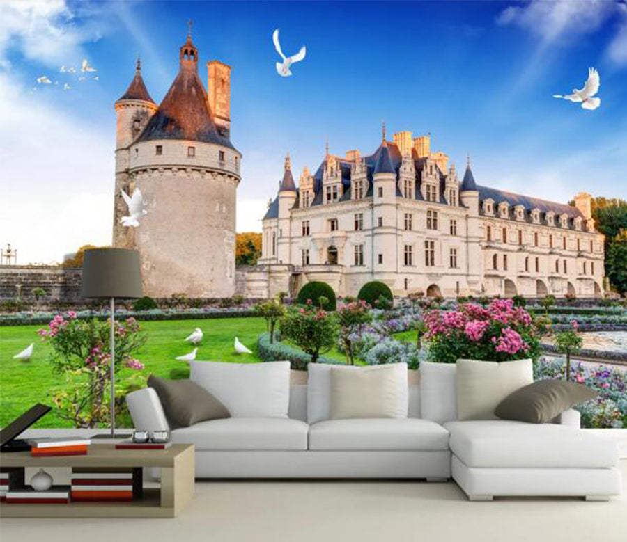 3D Pigeon Castle WC315 Wall Murals
