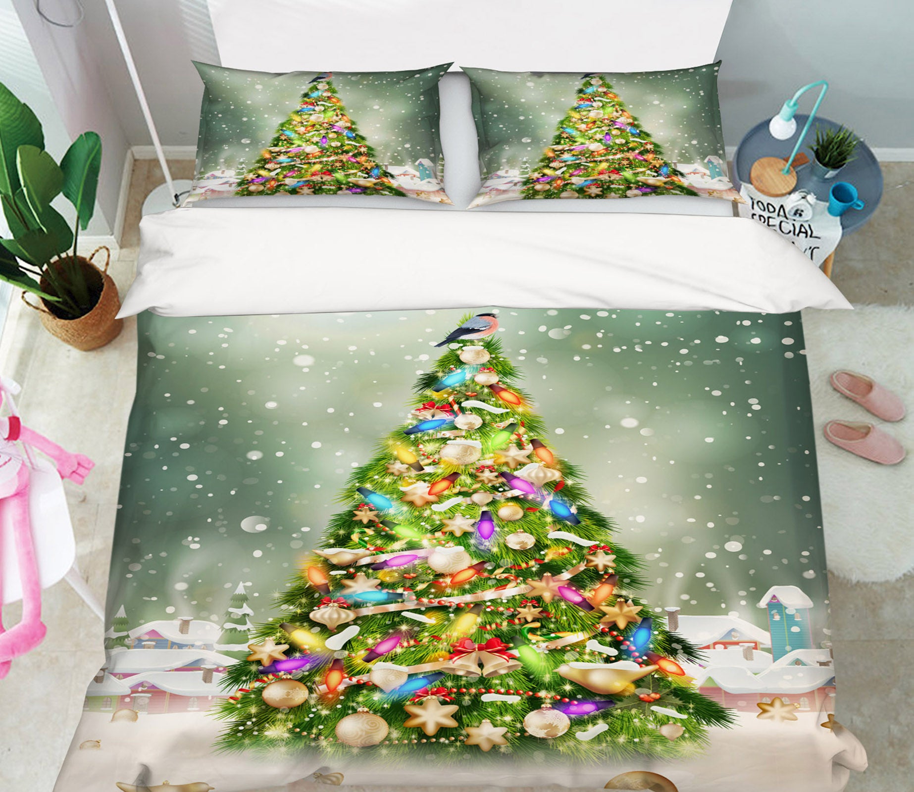3D Tree 51083 Christmas Quilt Duvet Cover Xmas Bed Pillowcases