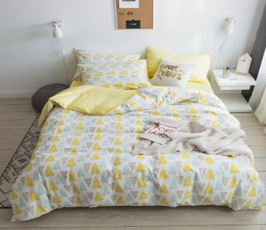3D Yellow Triangle Pattern 14052 Bed Pillowcases Quilt