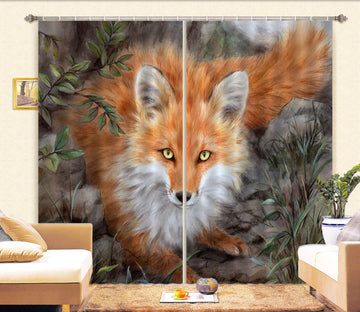 3D Orange Fox 9003 Kayomi Harai Curtain Curtains Drapes