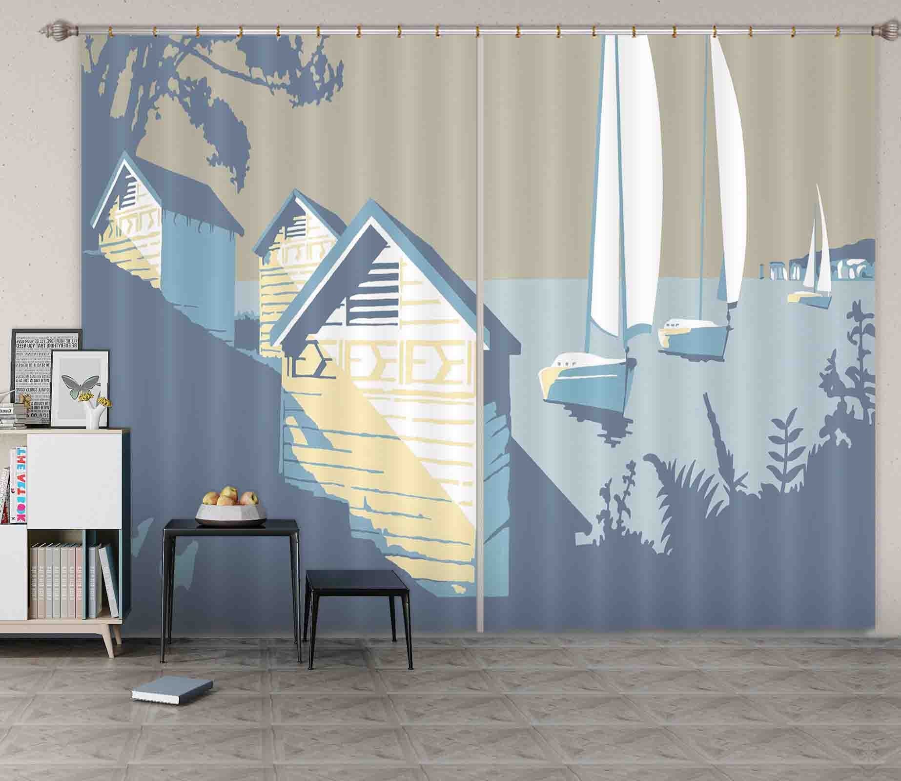 3D Sandbanks And The Purbecks 142 Steve Read Curtain Curtains Drapes Curtains AJ Creativity Home 