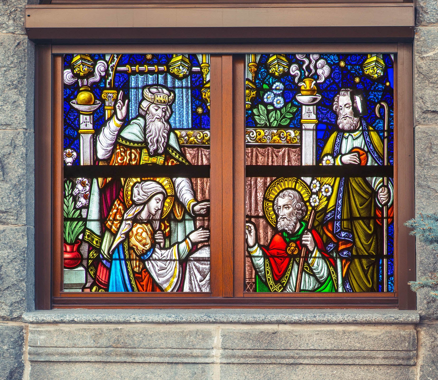 3D Royal Family 017 Window Film Print Sticker Cling Stained Glass UV Block