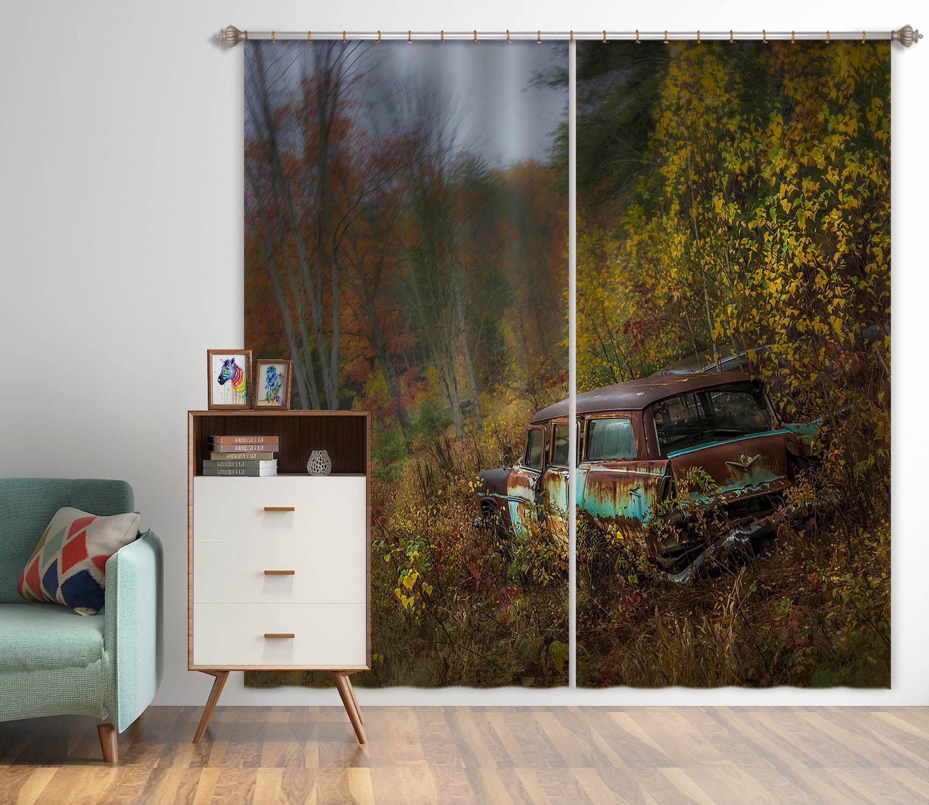 3D Scrap Car 86099 Jerry LoFaro Curtain Curtains Drapes