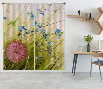 3D Blue Flower 404 Skromova Marina Curtain Curtains Drapes