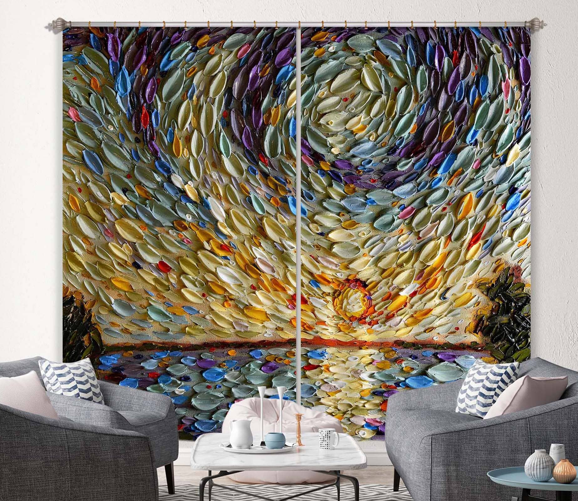 3D Colorful Shells 055 Dena Tollefson Curtain Curtains Drapes Curtains AJ Creativity Home 