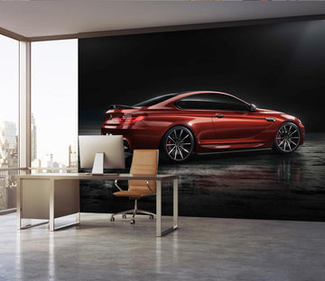 3D Red Car 410 Vehicle Wall Murals