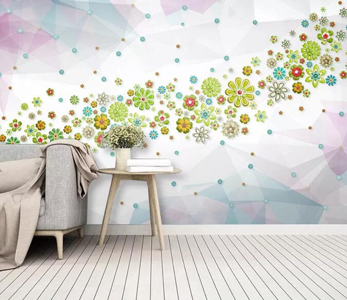 3D Colored Flowers 2186 Wall Murals Wallpaper AJ Wallpaper 2 