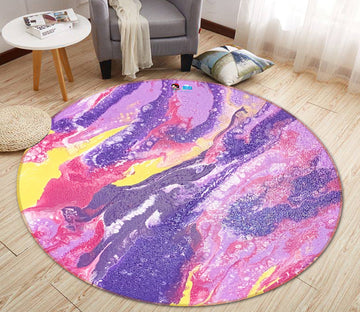 3D Purple Pink Pattern 40013 Valerie Latrice Rug Round Non Slip Rug Mat