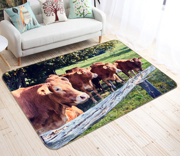 3D Tree Cow 036 Animal Non Slip Rug Mat