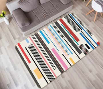 3D Color Vertical Bar 35021 Non Slip Rug Mat