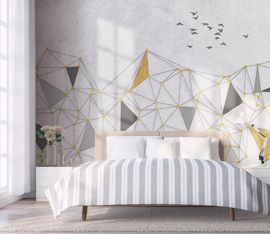 3D Golden Triangle WC1466 Wall Murals