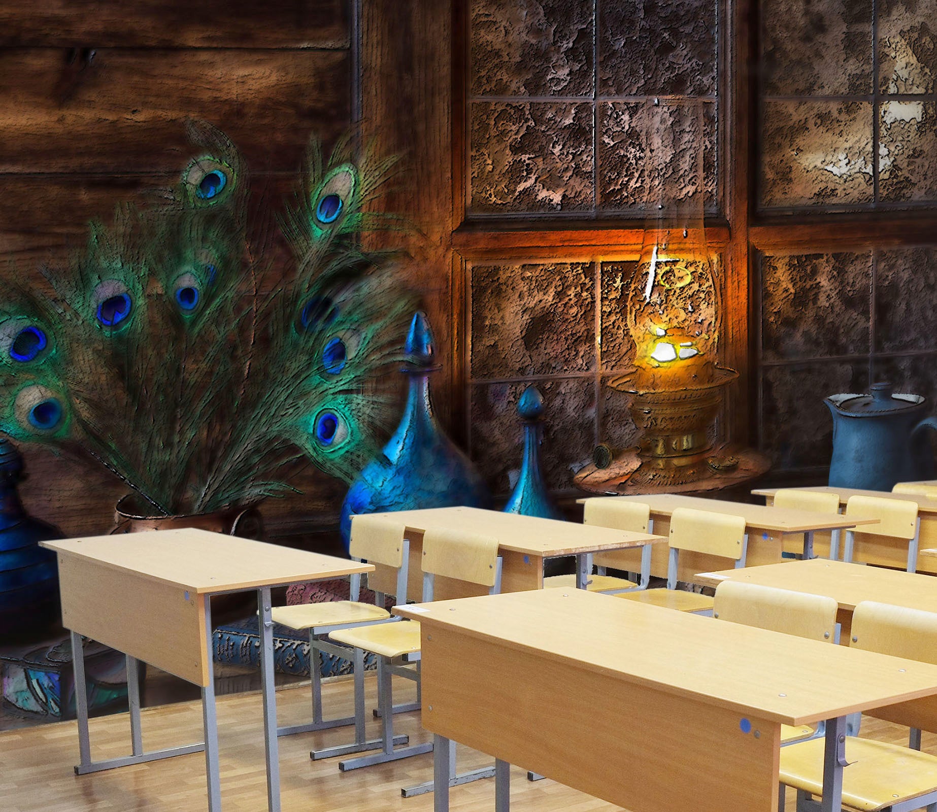 3D peacock feathers with lights 06 Wall Murals Wallpaper AJ Wallpaper 2 