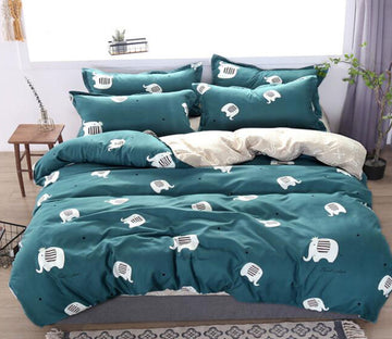 3D Baby Elephant Pattern 13089 Bed Pillowcases Quilt