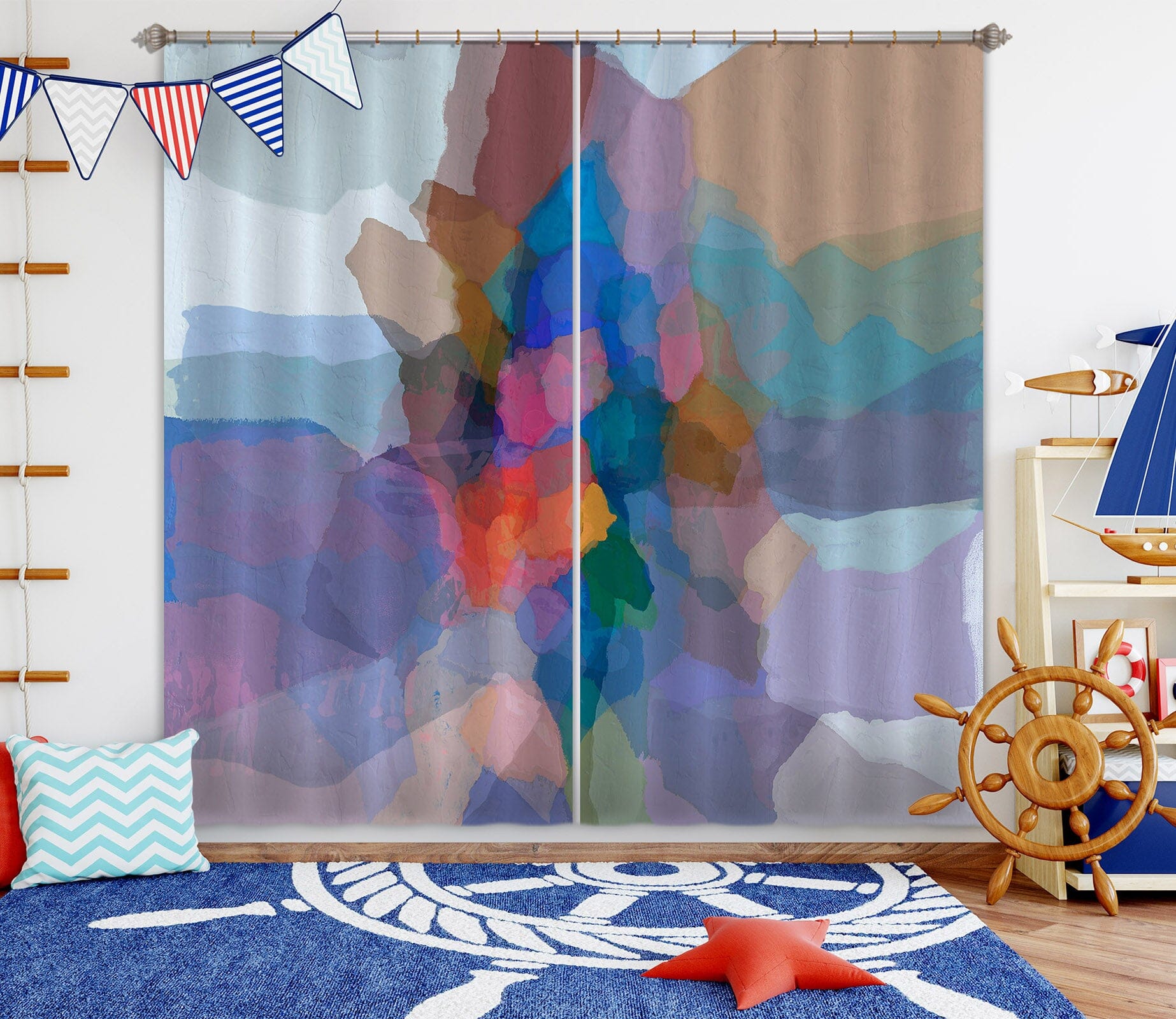 3D Color Pattern 204 Michael Tienhaara Curtain Curtains Drapes Curtains AJ Creativity Home 