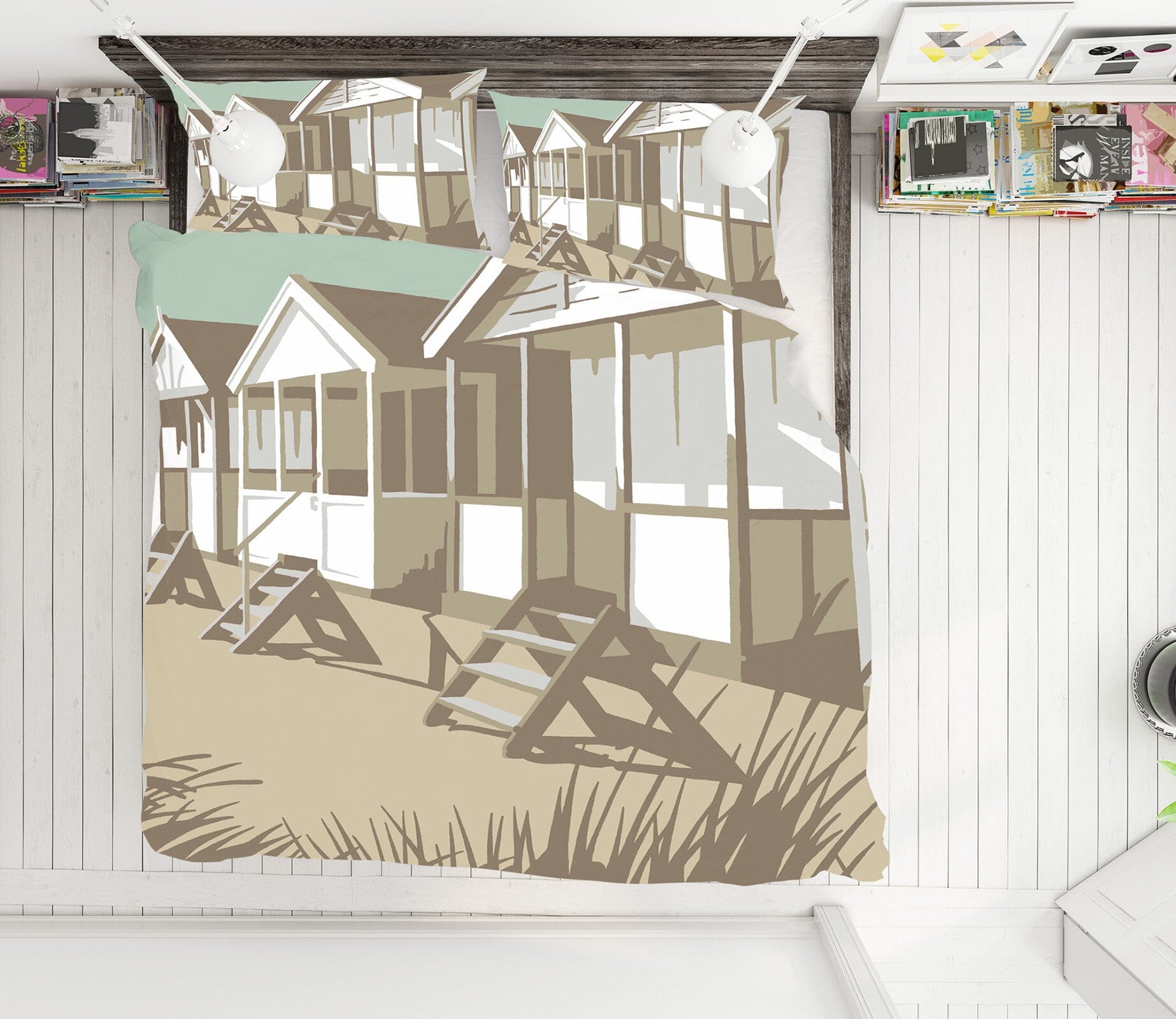 3D Southwold Huts 2062 Steve Read Bedding Bed Pillowcases Quilt Quiet Covers AJ Creativity Home 