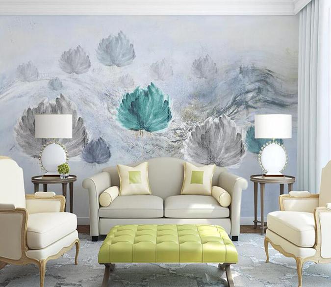 3D Colored Leaves 029 Wall Murals Wallpaper AJ Wallpaper 2 