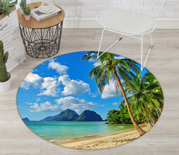 3D Seaside 81011 Round Non Slip Rug Mat