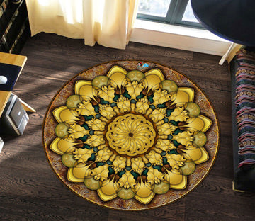 3D Ceiling Pattern 73007 Round Non Slip Rug Mat