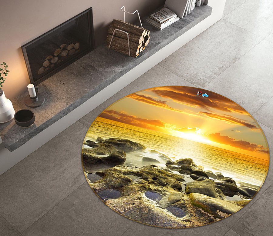 3D Stone 66211 Round Non Slip Rug Mat