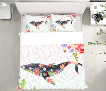 3D Flowers Whale 13118 Bed Pillowcases Quilt