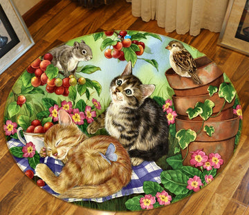 3D Cat 72260 Round Non Slip Rug Mat