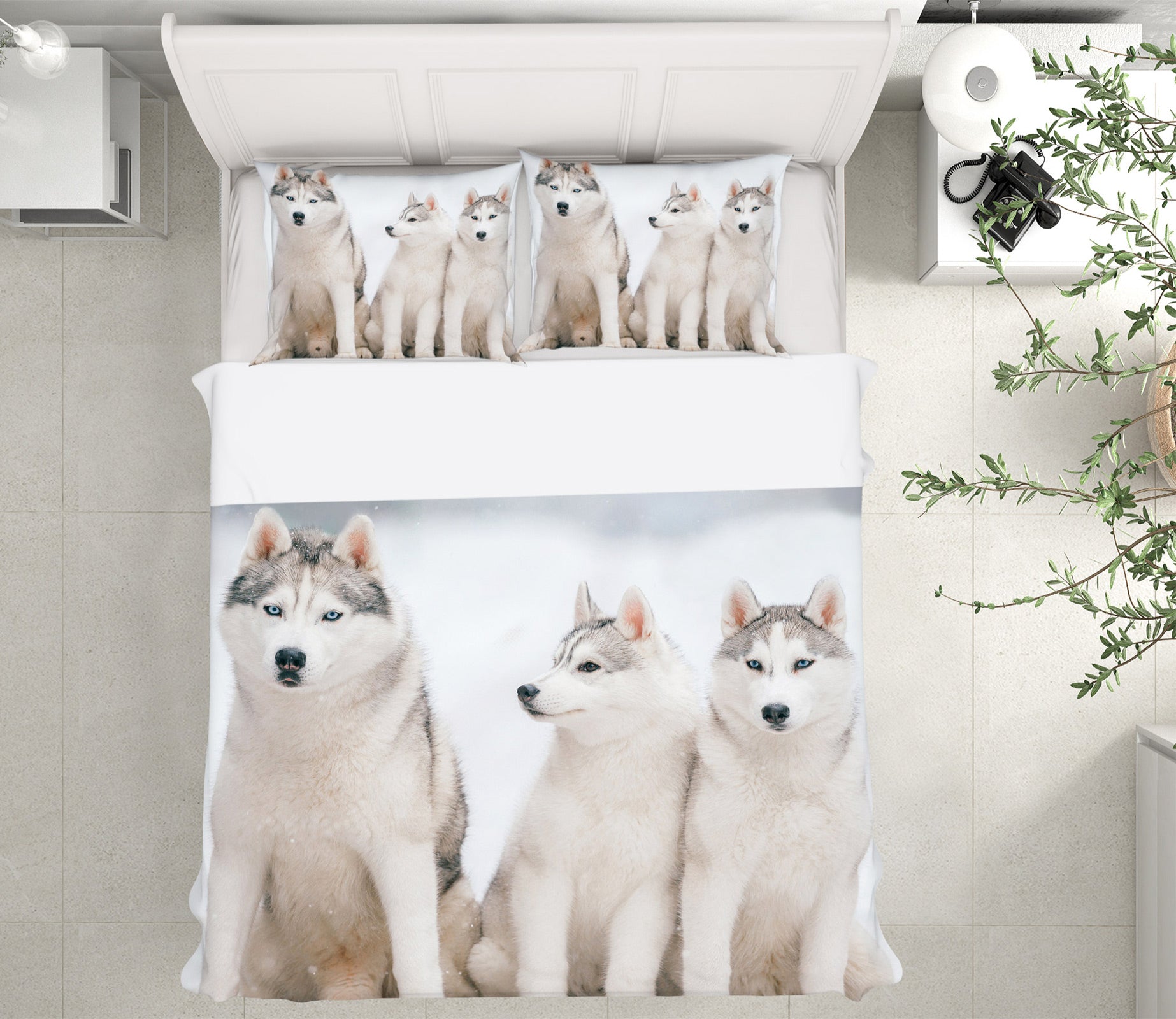 3D Sled Dog 60010 Bed Pillowcases Quilt