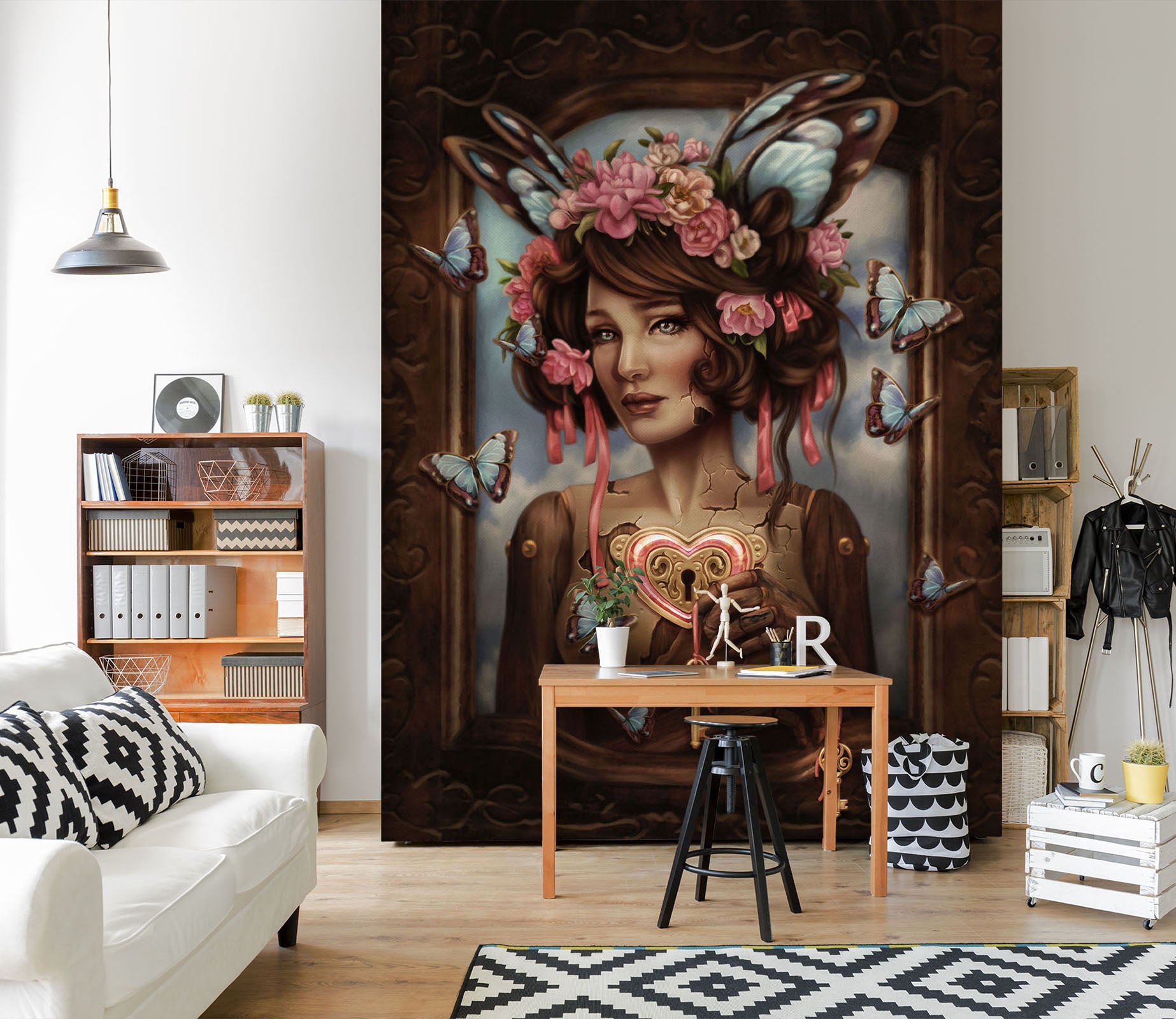 3D Butterfly Woman 8802 Brigid Ashwood Wall Mural Wall Murals