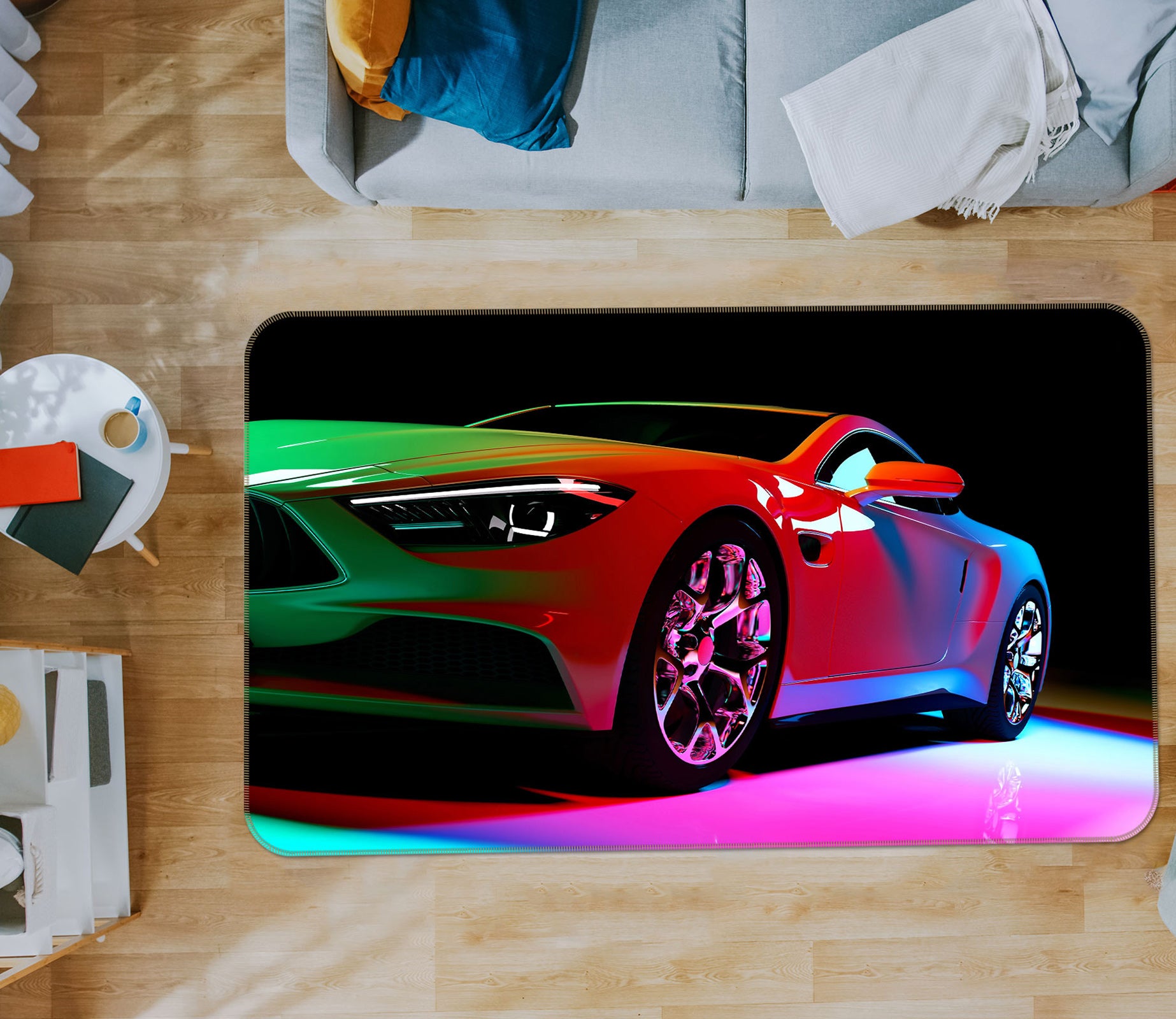 3D Car Colored Light 68015 Vehicle Non Slip Rug Mat
