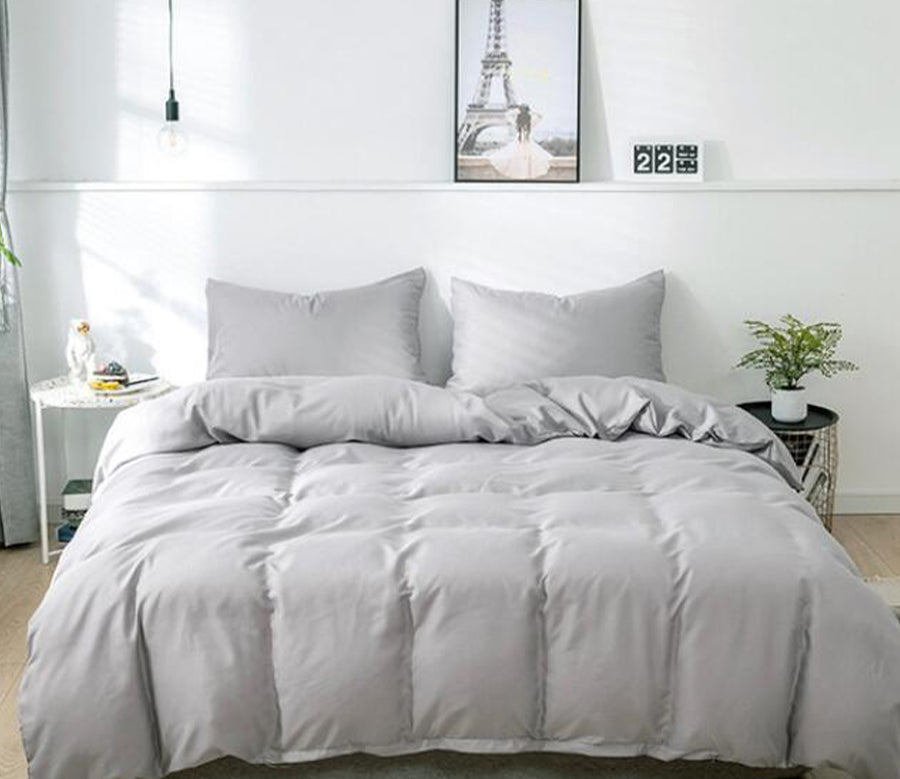 3D Light Grey 8156 Bed Pillowcases Quilt