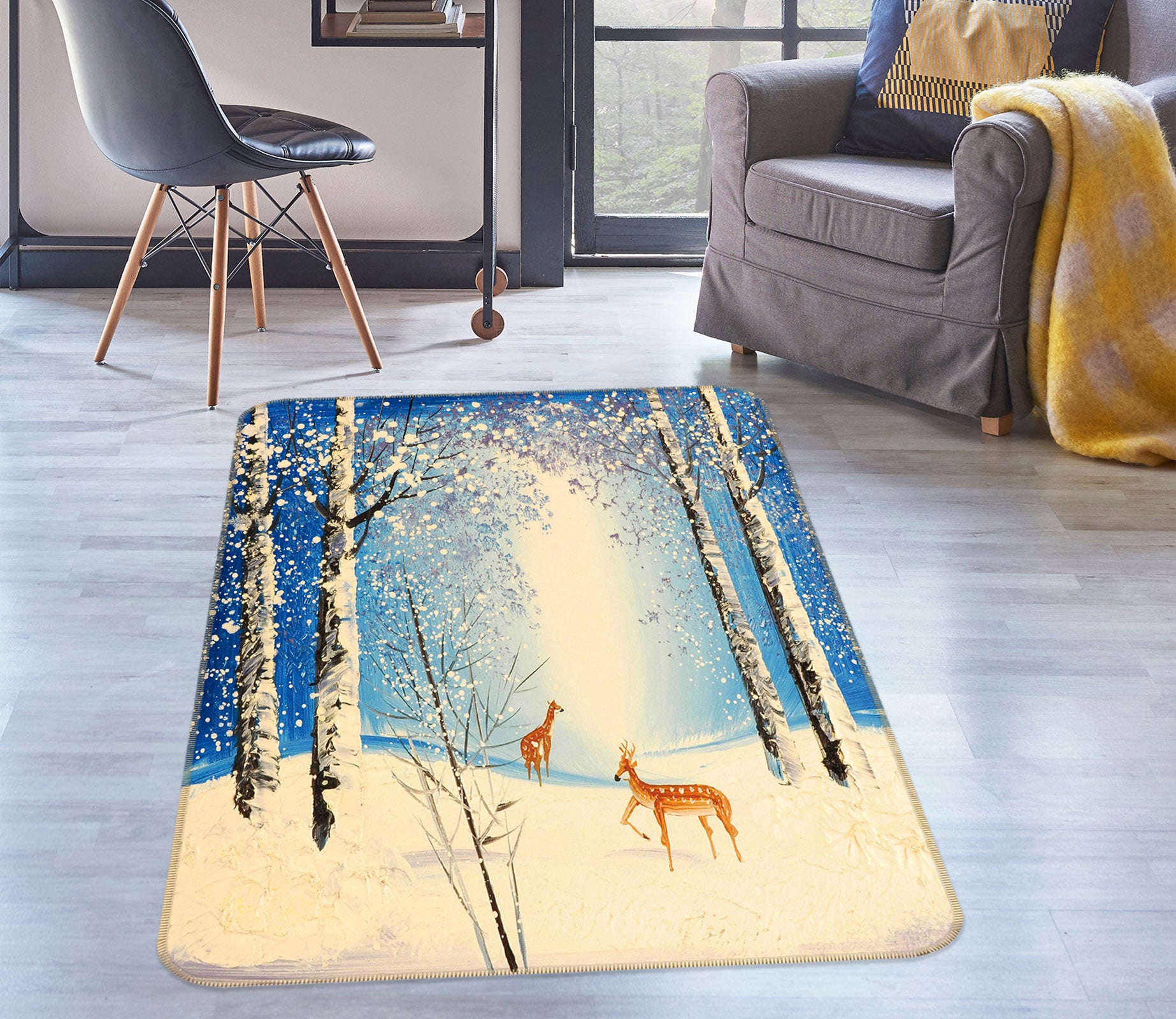 3D Snow Trunk 76145 Non Slip Rug Mat