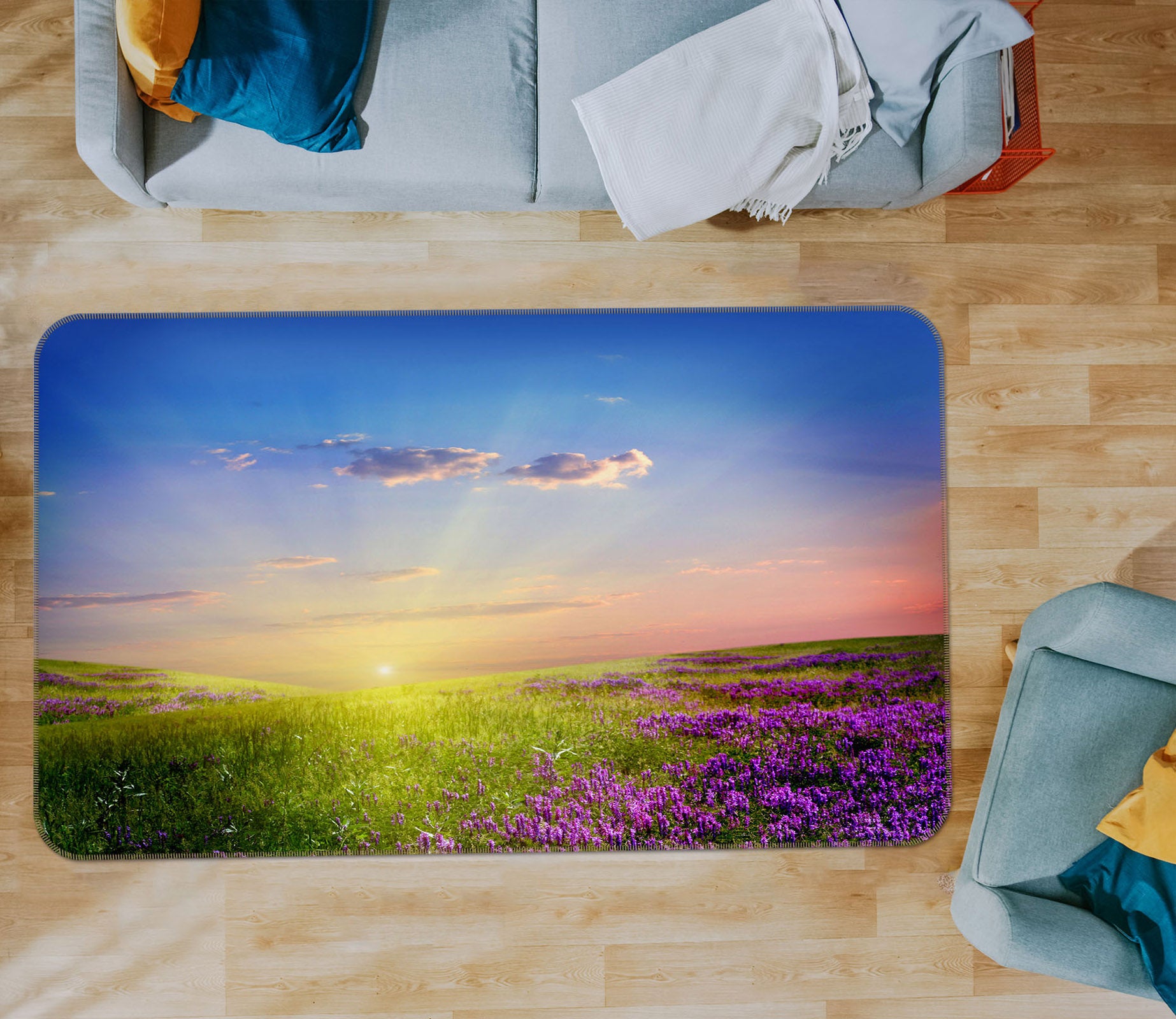 3D Grass Flower 31170 Non Slip Rug Mat